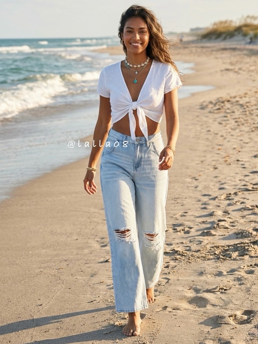 REWASH High Rise Distressed Girlfriend Jeans